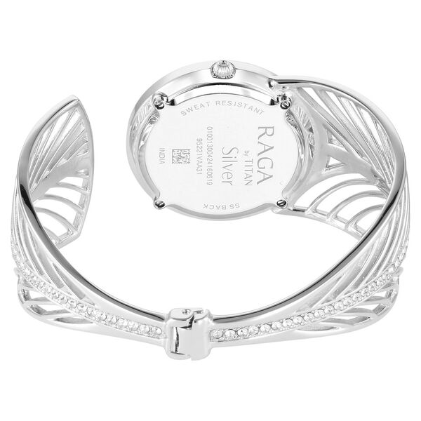 Titan Raga Silver Quartz Analog Blue Dial With Sterling Silver Metal Strap And Case Watch For Women (Large) - image number 5