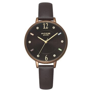 Poze by Sonata Quartz Analog Black Dial PU Leather Strap Watch for Women