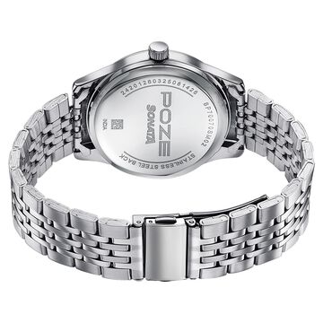 Sonata Poze Quartz Analog Blue Dial Silver Colour Stainless Steel Strap Watch For Men