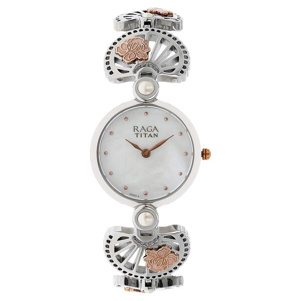 Titan Raga Aurora Mother of Pearl Dial Women Watch With Metal Strap - image number 0