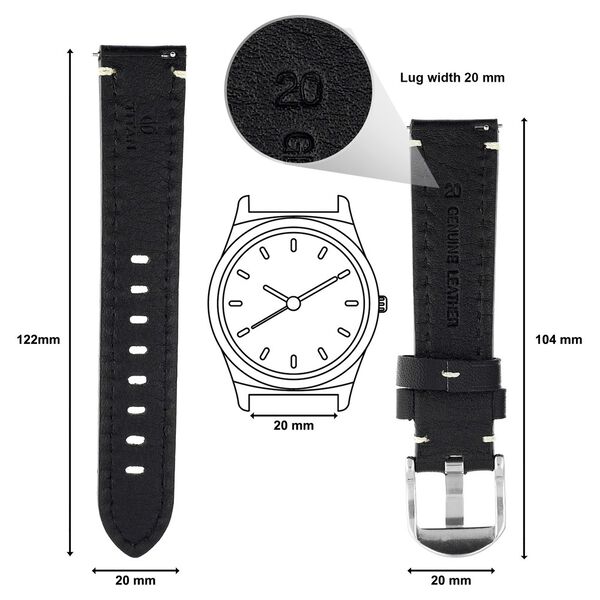 24 mm Tan Genuine Leather Straps for Men - image number 1