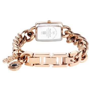 Fastrack Vyb Prodigy Quartz Analog White Dial Rose Gold Color Metal Strap Watch For Girls