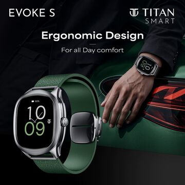 Titan EVOKE S Smartwatch with 1.7" AMOLED Display AI Chat Smart Glance Flush strap Transition Magnetic Precision Buckle