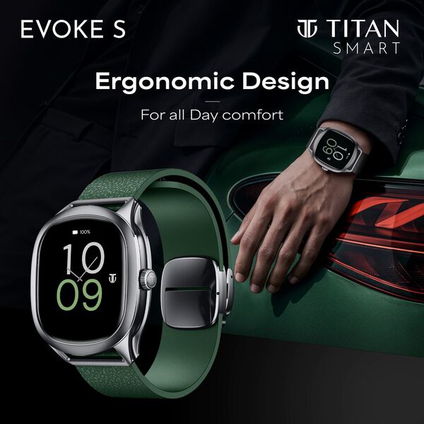 Titan EVOKE S Smartwatch with 1.7" AMOLED Display AI Chat Smart Glance Flush strap Transition Magnetic Precision Buckle - image number 1