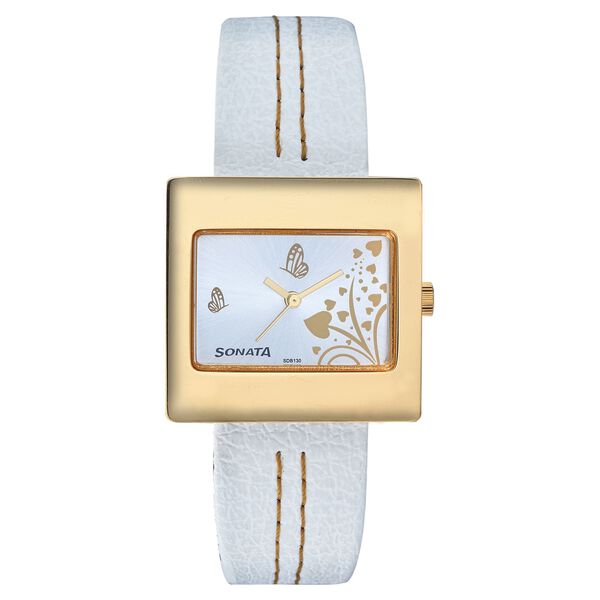 Sonata Quartz Analog Silver Dial Strap Watch for Women - image number 0