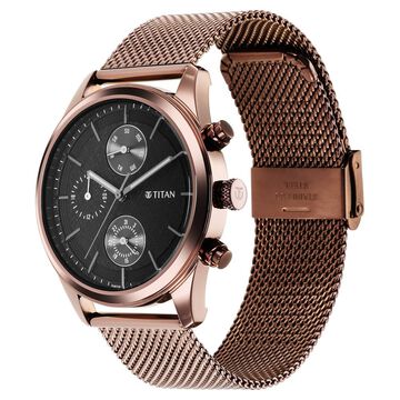 Titan Neo Splash Black Dial Quartz Analog with Date Stainless Steel Strap watch for Men