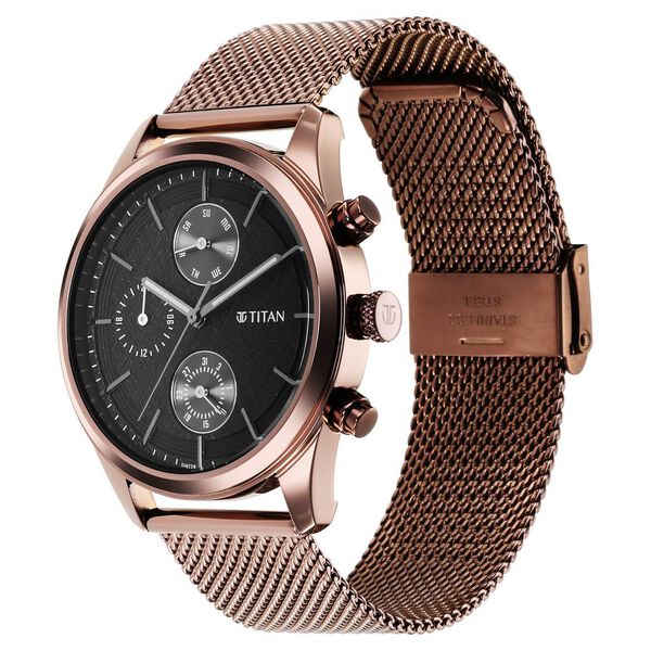 Titan Neo Splash Black Dial Quartz Analog with Date Stainless Steel Strap watch for Men - image number 2