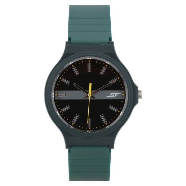 SF Quartz Analog Black Dial Plastic Strap Watch for Men - image number 1