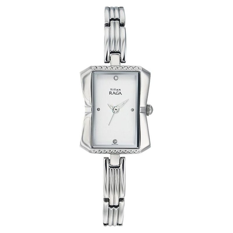 Titan Quartz Analog Silver Dial Watch for Women