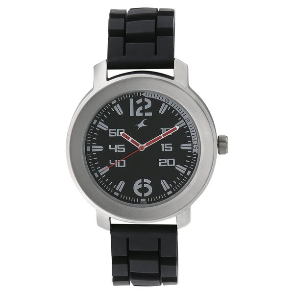 Fastrack Quartz Analog Black Dial Plastic Strap Watch for Guys - image number 0