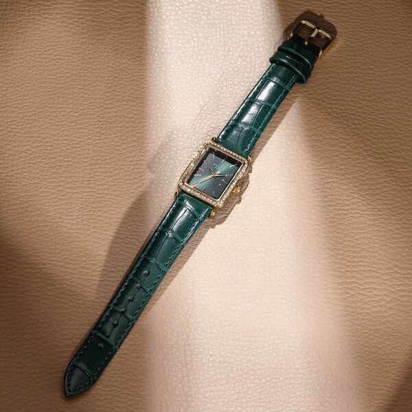 Sonata Poze Quartz Analog Green Dial Leather Strap Watch For Women - image number 0