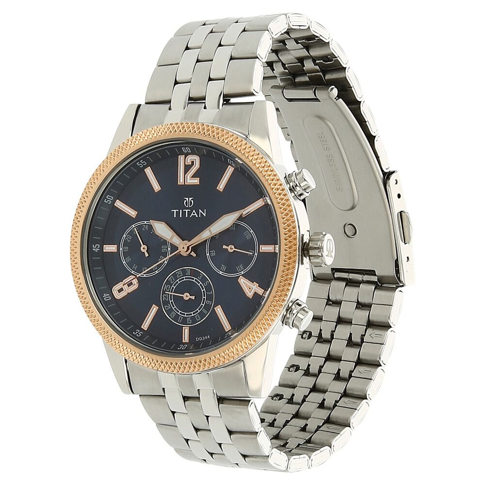 Buy Online Titan Men s Metropolitan Luxe Multifunction blue Dial