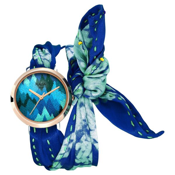 Titan Raga Twirl Blue Dial Analog Silk Fabric and Dori Strap watch for Women - image number 0