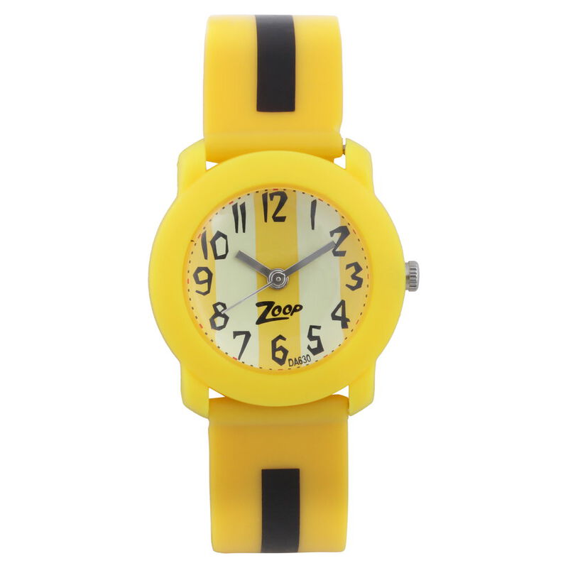 Zoop Analog Watch with Yellow Dial & Yellow Strap for Boys Girls Kids, from House of Titan