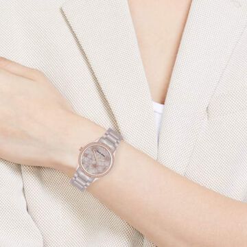 Anne Klein Quartz Analog Grey Dial Grey Metal Strap Watch For Women