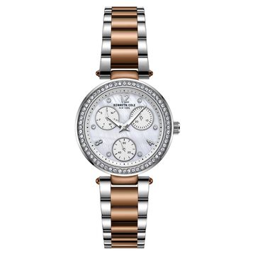 Kenneth Cole Quartz Multifunction Mother of Pearl Dial Stainless Steel Strap Watch for Women