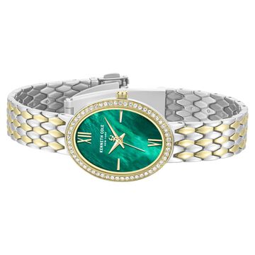Kenneth Cole Quartz White Dial Two Toned Stainless Steel Strap Watch For Women