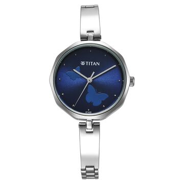Titan Karishma Quartz Analog Blue Dial Stainless Steel Strap Watch for Women