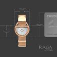 Titan Raga Unlocked Quartz Analog Mother Of Pearl Dial Rose Gold Stainless Steel Strap Watch For Women - image number 3