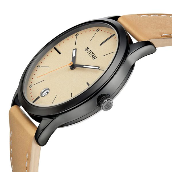 Titan Elmnt Off White Dial Analog Leather Strap watch for Men - image number 2