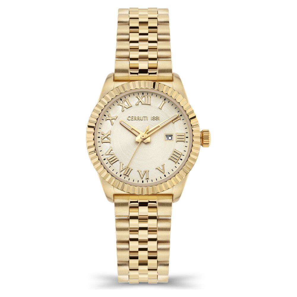 Buy Online Cerruti 1881 Quartz Analog Champagne Dial Stainless Steel Strap Watch for Women ceciwlh2116507w Titan