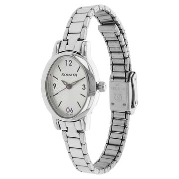 Sonata Quartz Analog Silver Dial Stainless Steel Strap Watch for Women