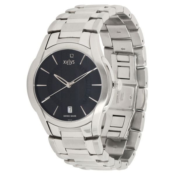 Xylys Swiss Analog with Date Silver Stainless Steel Strap and Black Dial Watch For Men - image number 1