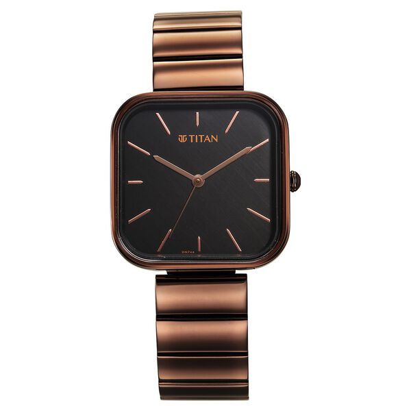 Titan Purple Stackables Quartz Analog Black Dial Stainless Steel Strap Watch for Women - image number 1