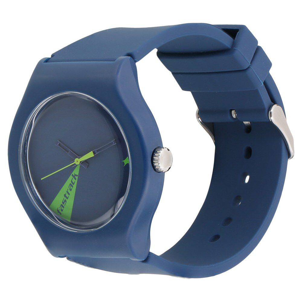 Buy Online Fastrack Quartz Analog Blue Dial Silicone Strap Watch