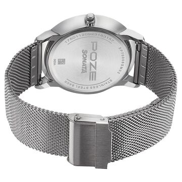 Sonata Poze Quartz Analog Blue Dial Metal Strap Watch for Men