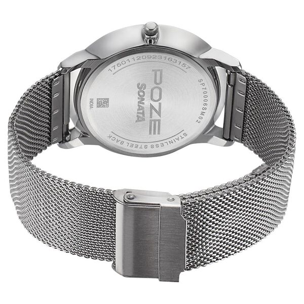 Sonata Poze Quartz Analog Blue Dial Metal Strap Watch for Men - image number 4