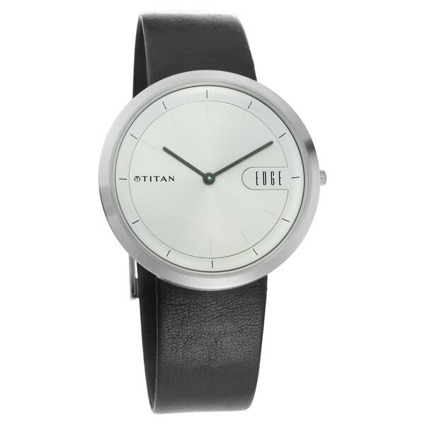 Titan Quartz Analog Silver Dial Leather Strap Watch for Men - image number 1