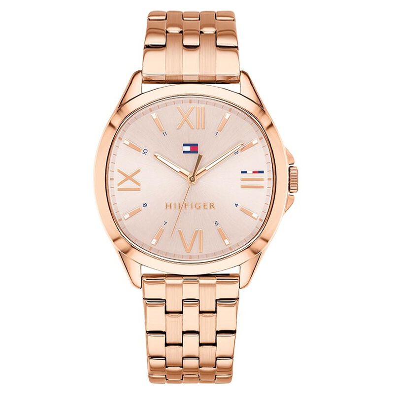Tommy Hilfiger Quartz Analog Rose Gold Dial Stainless Steel Strap Watch for Women - image number 0