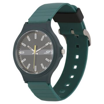 SF Quartz Analog Black Dial Plastic Strap Watch for Men