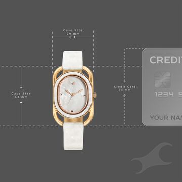 Fastrack Younique Quartz Analog Mother of Pearl Dial Two Toned Acetate & Metal Strap Watch For Girls