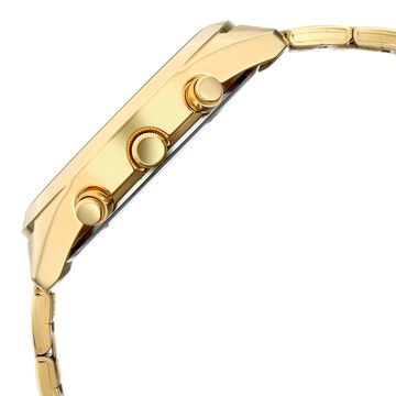 Sonata Multifunction Green Dial Golden Metal Strap Watch For Men