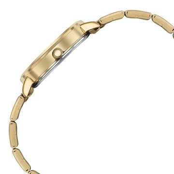 Sonata Quartz Analog Black Dial Golden Stainless Steel Strap Watch For Women