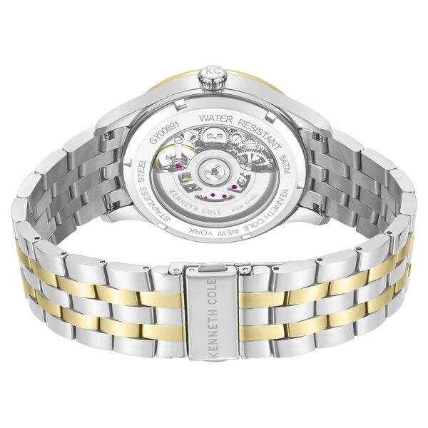 Kenneth Cole Automatic Automatic Mother Of Pearl Dial Two Toned Stainless Steel Strap Watch For Men - image number 4