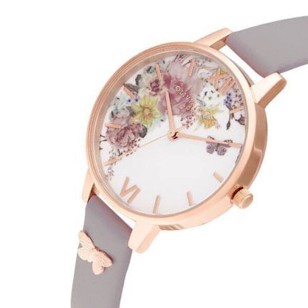 Olivia Burton Quartz Analog White Dial Leather Strap Watch for Women - image number 1