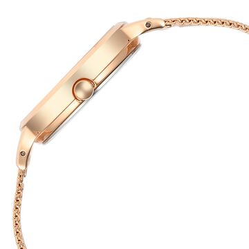 Titan Raga Power Pearls Quartz Analog Mother of Pearl Dial Rose Gold Metal Strap Watch For Women