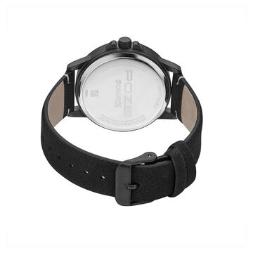 Poze by Sonata Quartz Analog Black Dial PU Leather Strap Watch for Men