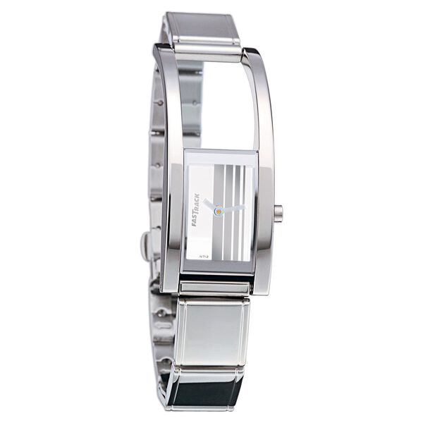 Fastrack Quartz Analog Silver Dial Stainless Steel Strap Watch for Girls - image number 0