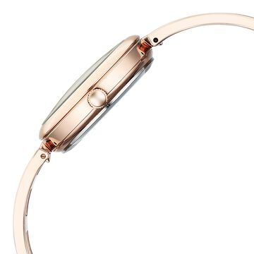 Vyb Seeker By Fastrack Quartz Analog Green Dial Rose Gold Metal Strap Watch For Girls