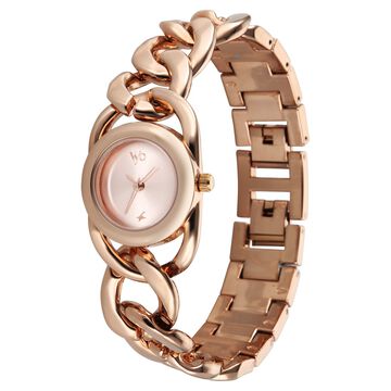 Vyb Diva By Fastrack Quartz Analog Rose Gold Dial Rose Gold Metal Strap Watch For Girls