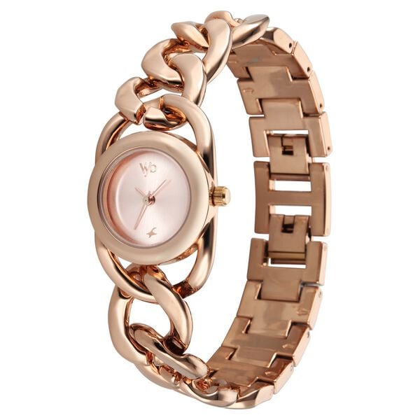 Vyb Diva By Fastrack Quartz Analog Rose Gold Dial Rose Gold Metal Strap Watch For Girls - image number 2