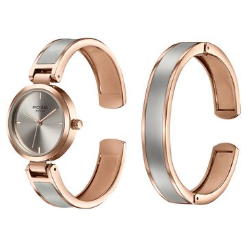 Sonata Poze Quartz Analog Grey Dial Two Toned Kada Strap Watch For Women