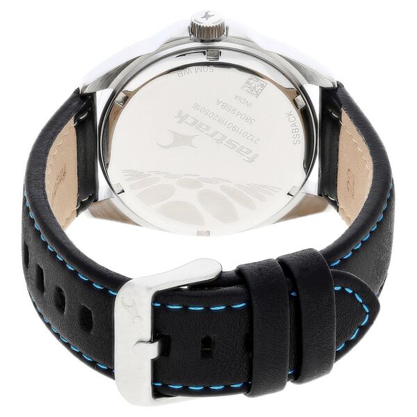 Fastrack Loopholes Quartz Analog with Date Black Dial Leather Strap Watch for Guys - image number 4