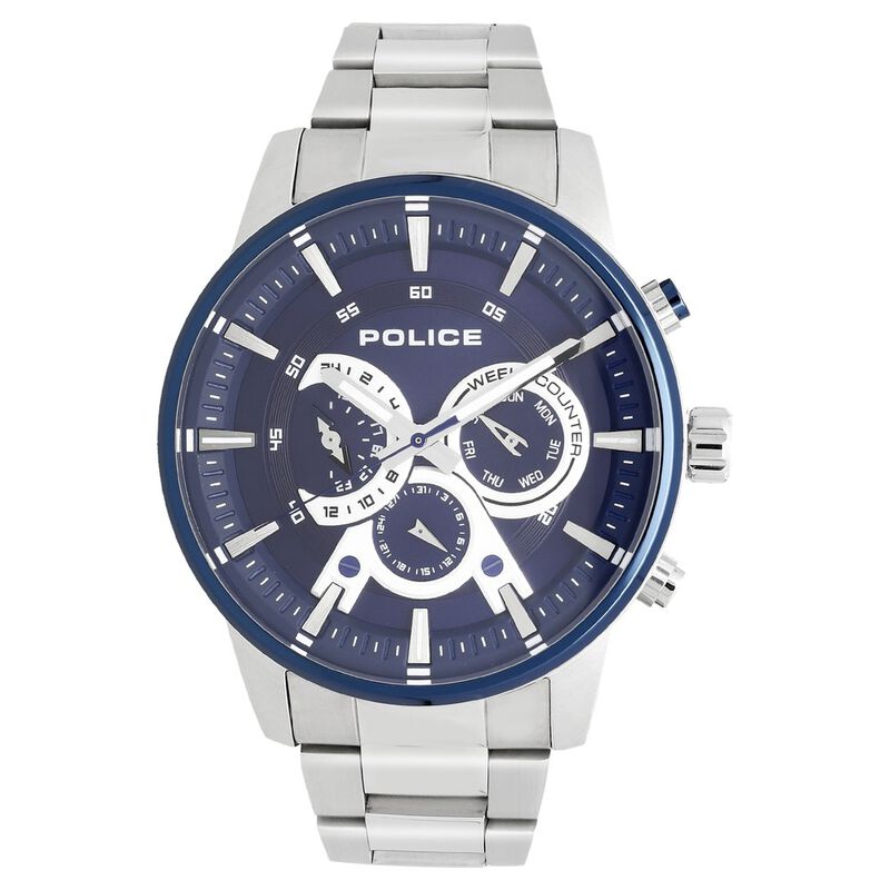 Police Quartz Multifunction Blue Dial Stainless Steel Strap Watch for Men - image number 0