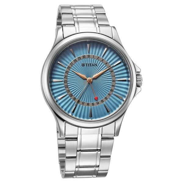 Titan Karishma Quartz Analog with Date Blue Dial Stainless Steel Strap Watch For Men - image number 1