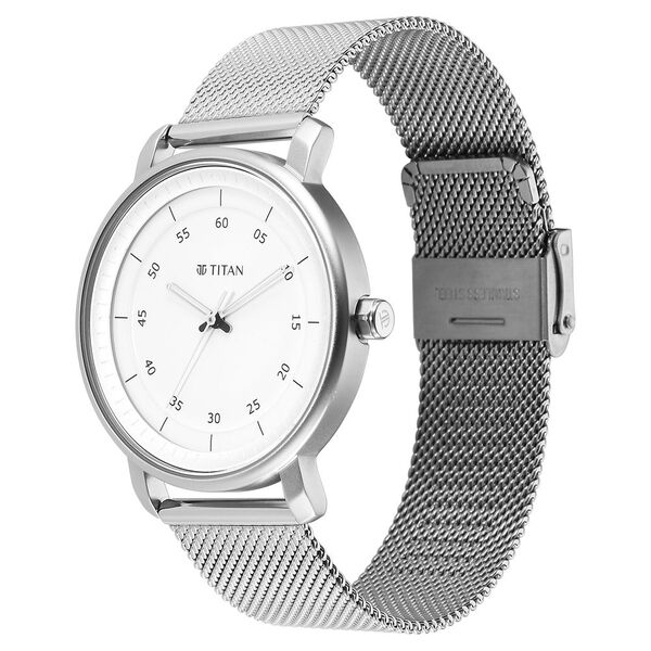 Titan Workwear Quartz Analog Silver Dial Stainless Steel Strap Watch for Men - image number 2